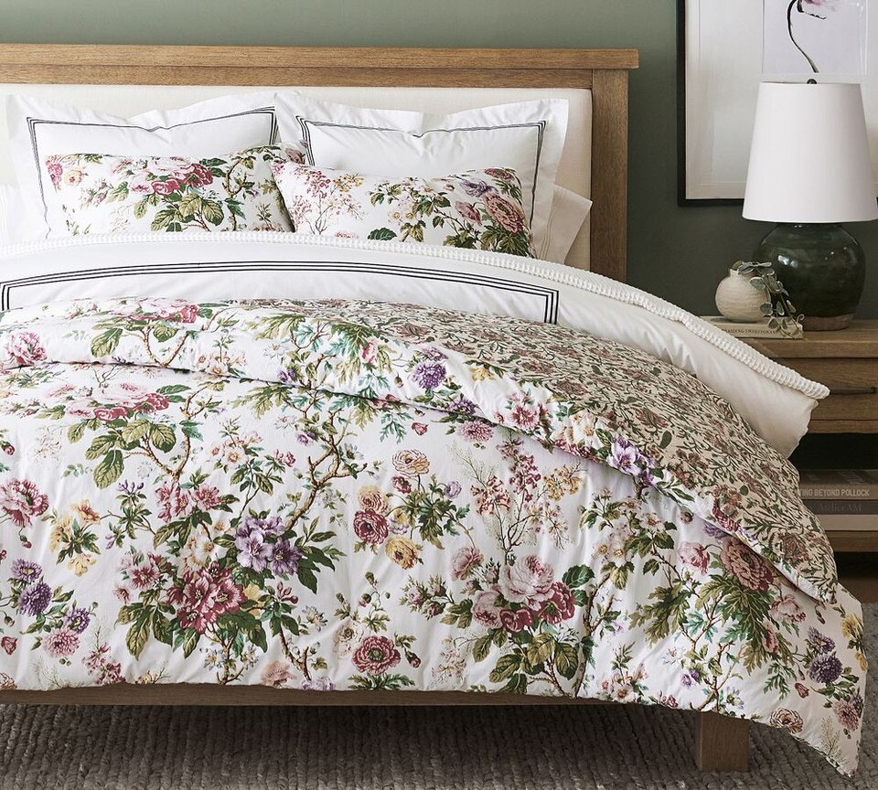 Eloise Garden Reversible Percale Coverlet Pottery Barn Australia